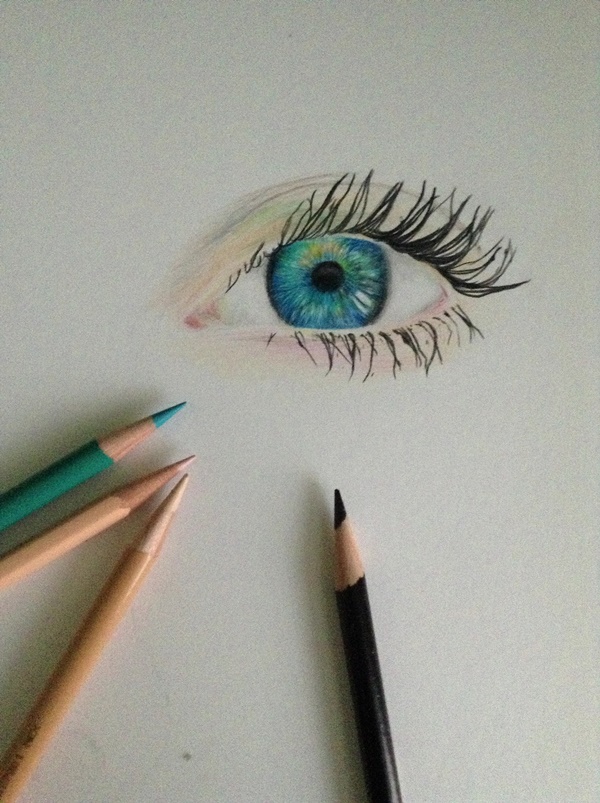 How To Draw An Eye With Crayon