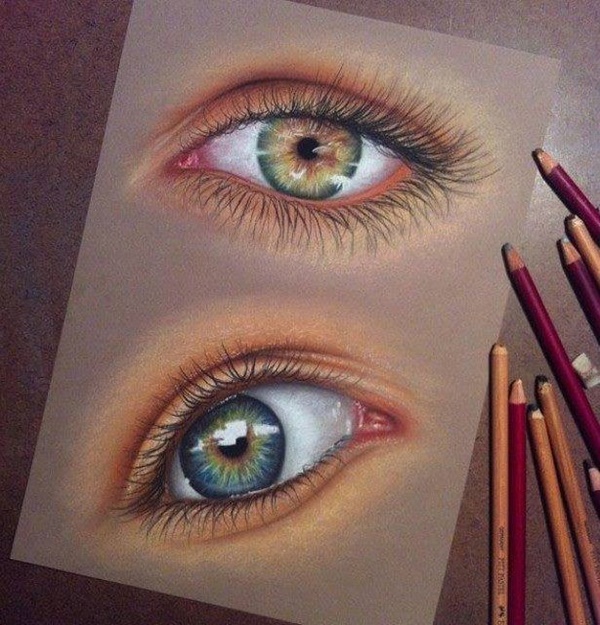 How To Draw An Eye With Crayon