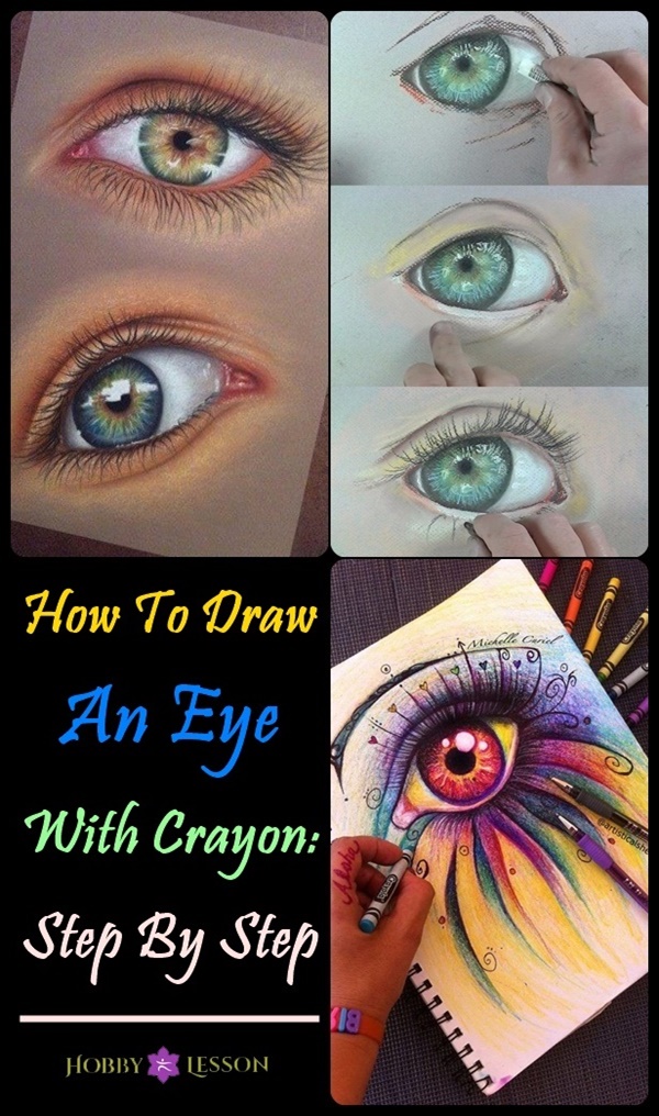 How To Draw An Eye With Crayon: Step By Step