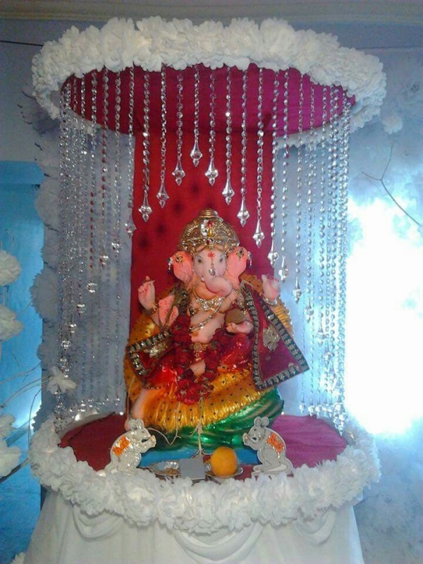 DIY Recycling Ganpati Pooja Decoration Ideas