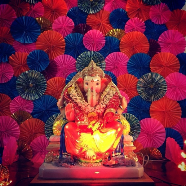 DIY Recycling Ganpati Pooja Decoration Ideas