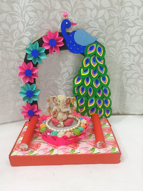 DIY Recycling Ganpati Pooja Decoration Ideas