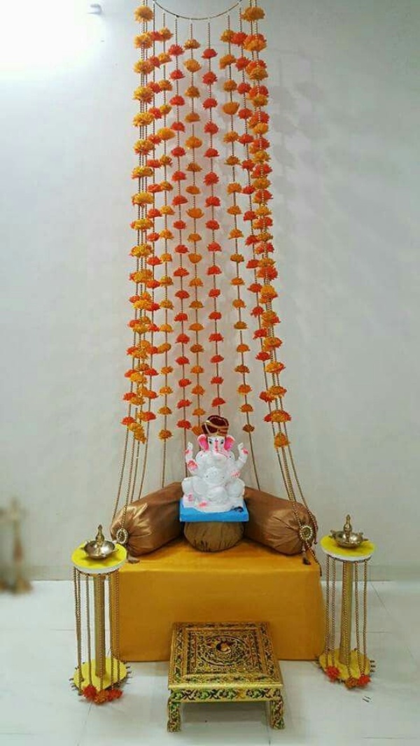 DIY Recycling Ganpati Pooja Decoration Ideas