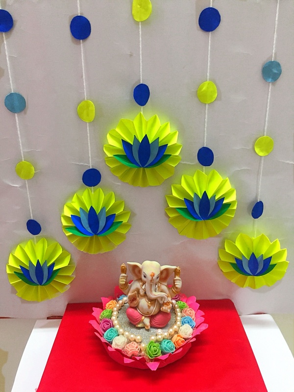 DIY Recycling Ganpati Pooja Decoration Ideas