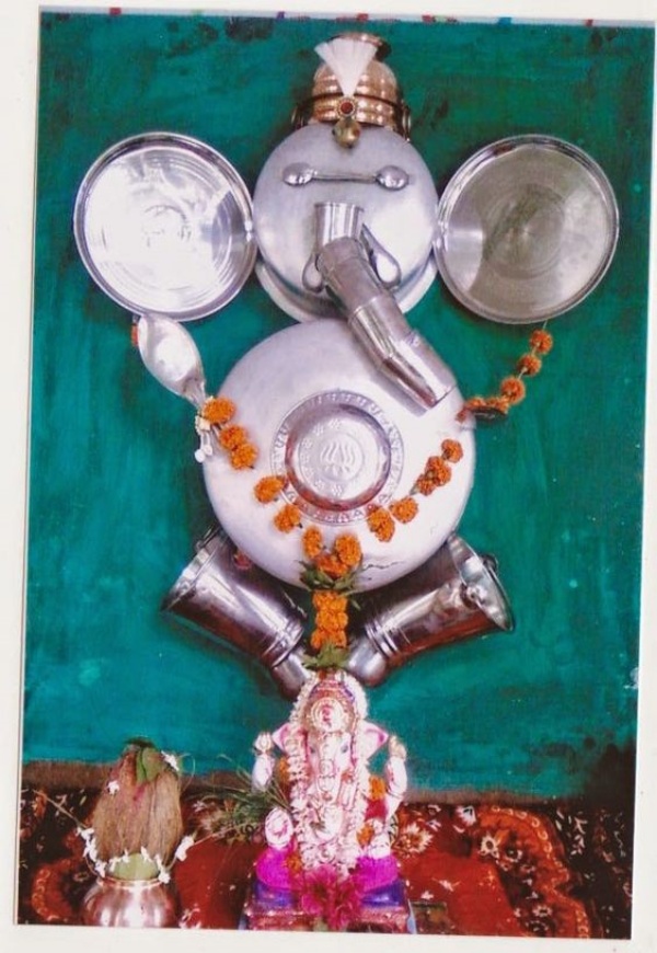 DIY Recycling Ganpati Pooja Decoration Ideas