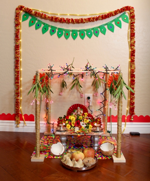 DIY Recycling Ganpati Pooja Decoration Ideas