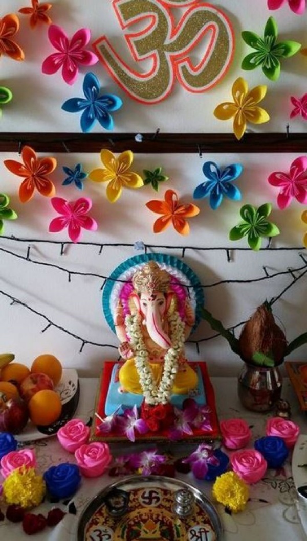 DIY Recycling Ganpati Pooja Decoration Ideas