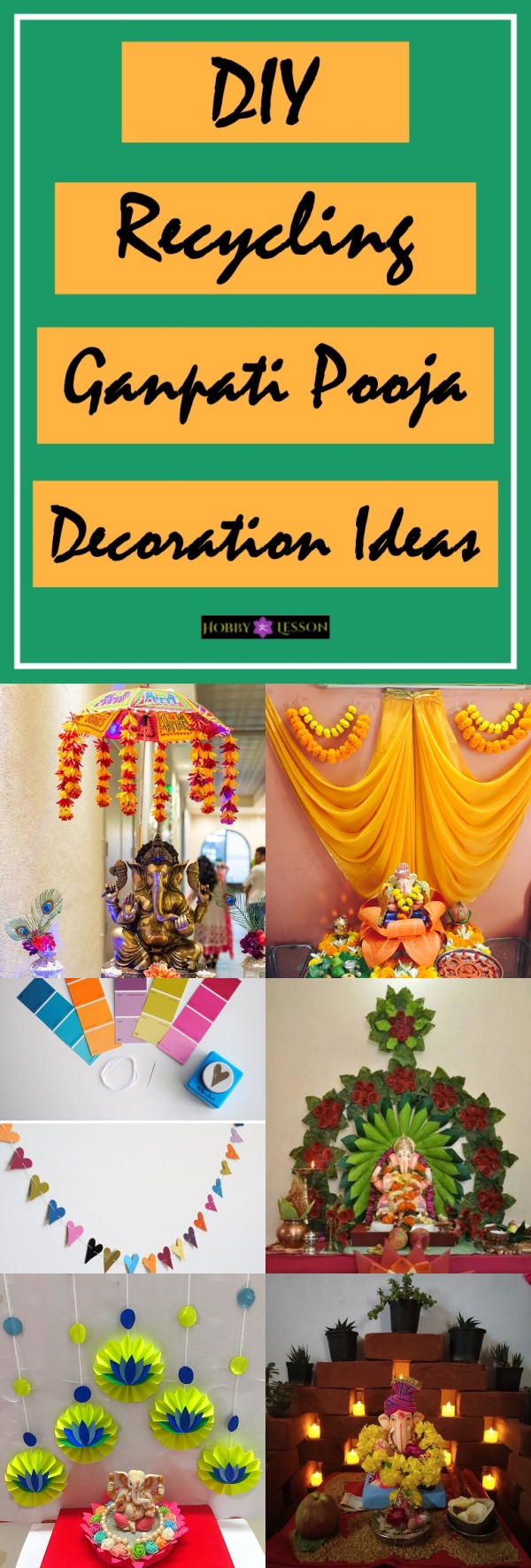 DIY Recycling Ganpati Pooja Decoration Ideas