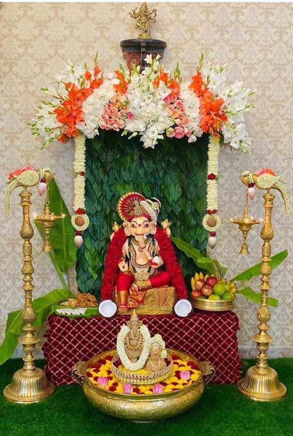 DIY Recycling Ganpati Pooja Decoration Ideas