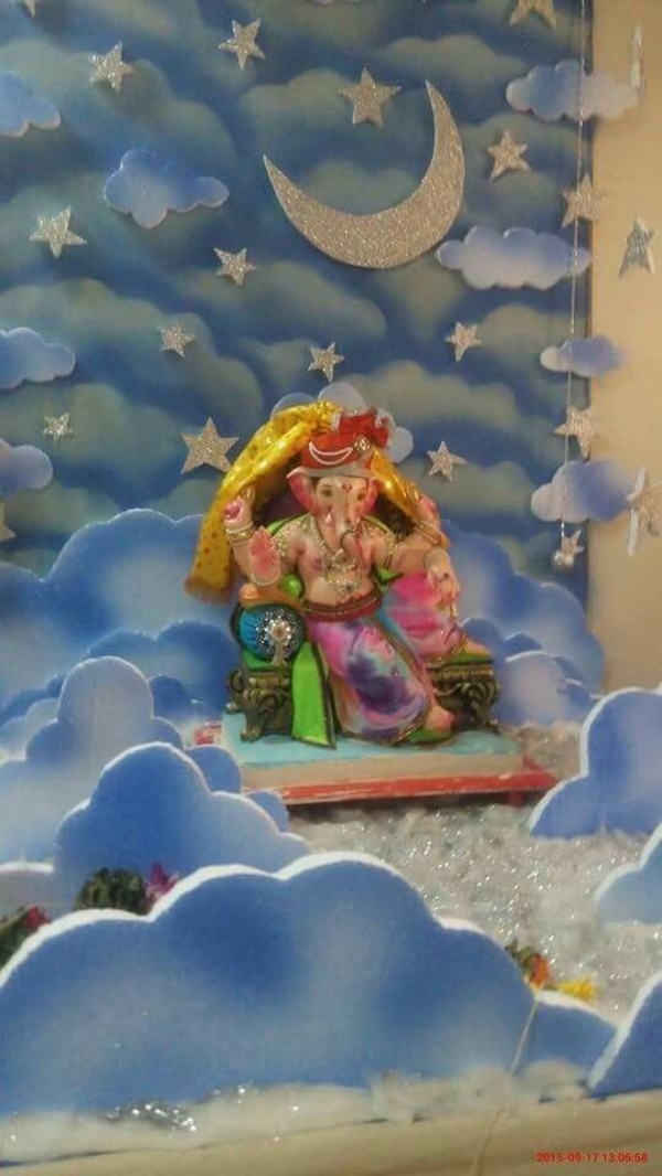 DIY Recycling Ganpati Pooja Decoration Ideas