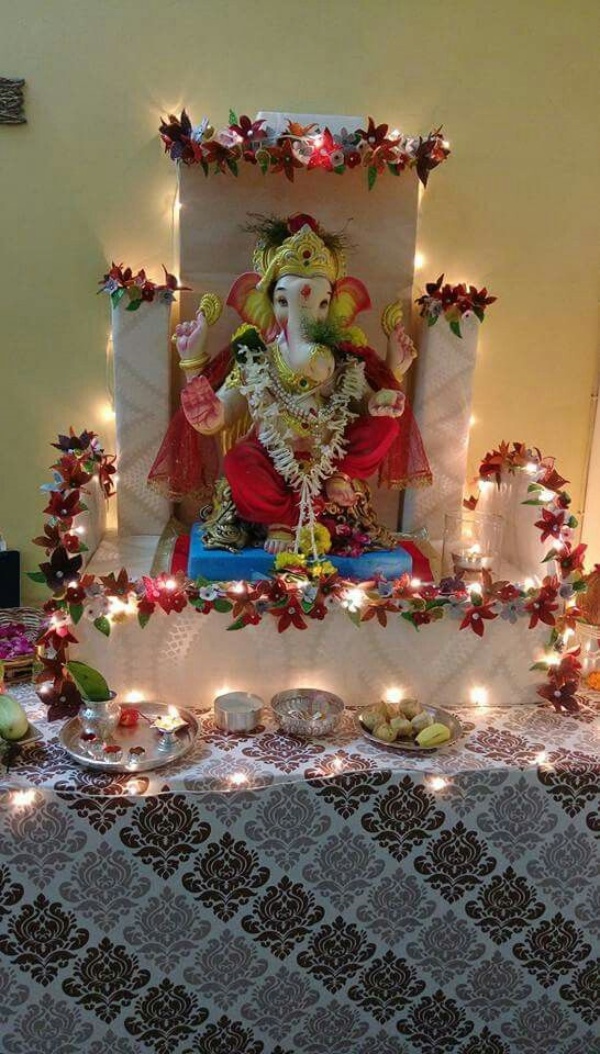 DIY Recycling Ganpati Pooja Decoration Ideas