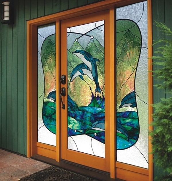 40 Main Door Glass Painting Designs