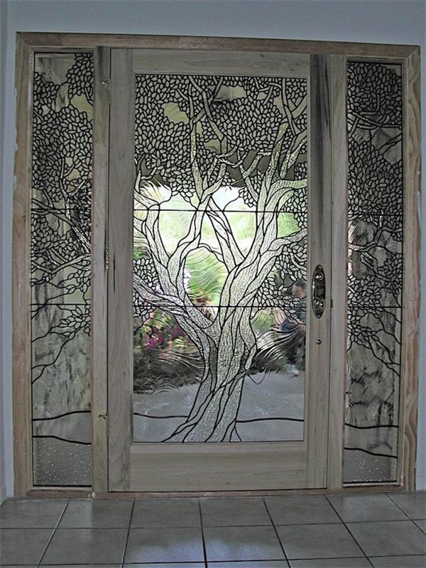 40 Main Door Glass Painting Designs