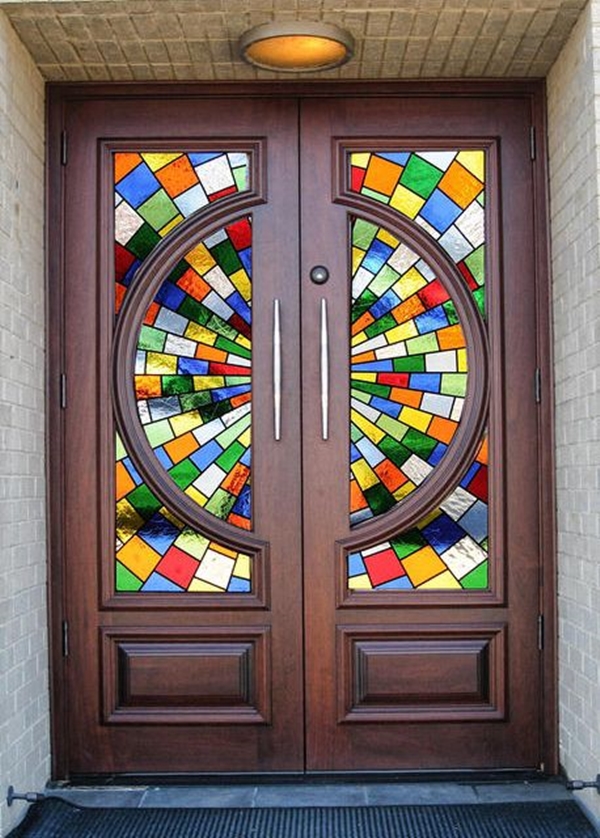 40 Main Door Glass Painting Designs