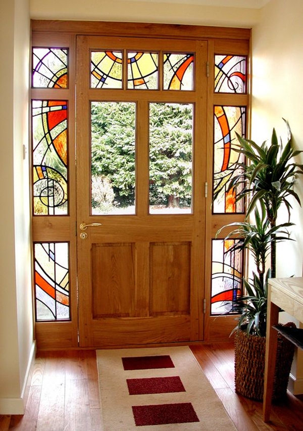 40 Main Door Glass Painting Designs