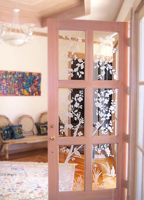 40 Main Door Glass Painting Designs