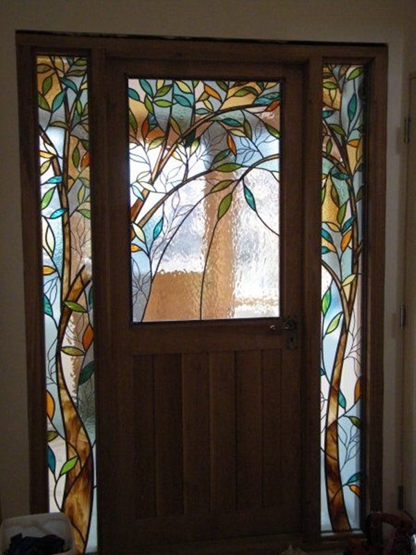 40 Main Door Glass Painting Designs