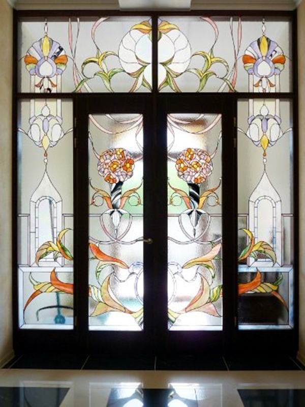 40 Main Door Glass Painting Designs