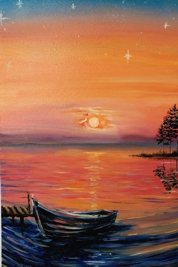 Beautiful Sunset Acrylic Painting Ideas For Beginners