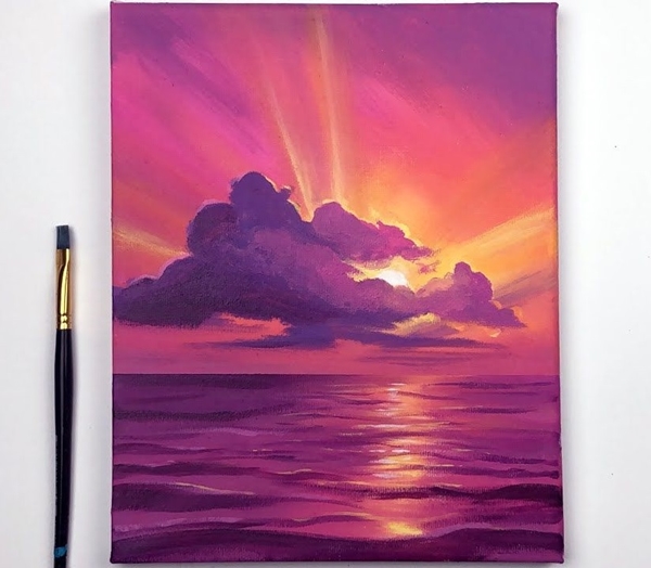  Beautiful Sunset Acrylic Painting Ideas For Beginners