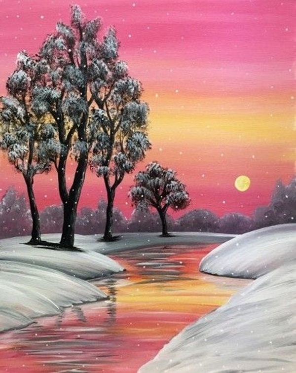 Beautiful Sunset Acrylic Painting Ideas For Beginners