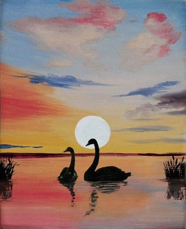 Beautiful Sunset Acrylic Painting Ideas For Beginners