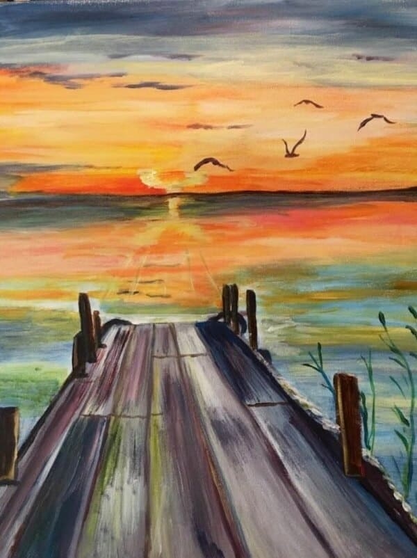 Beautiful Sunset Acrylic Painting Ideas For Beginners