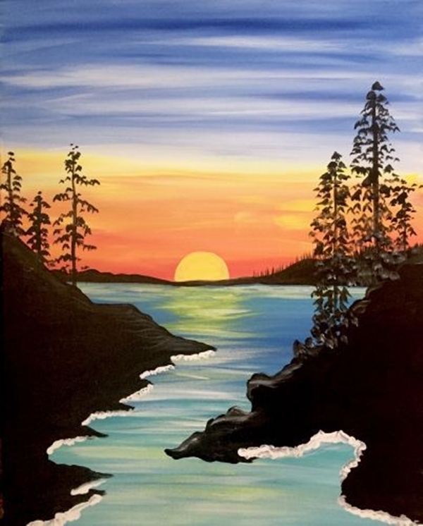 Beautiful Sunset Acrylic Painting Ideas For Beginners