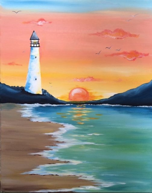 Beautiful Sunset Acrylic Painting Ideas For Beginners