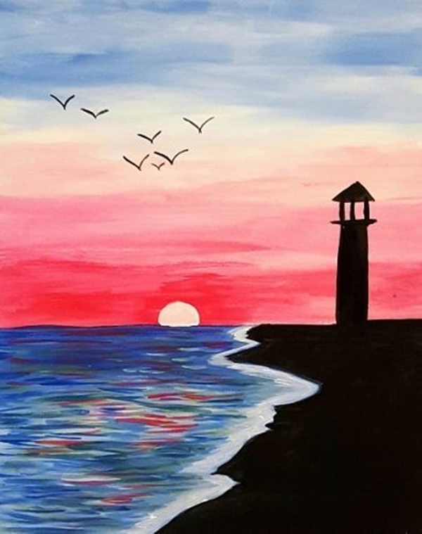 Beautiful Sunset Acrylic Painting Ideas For Beginners