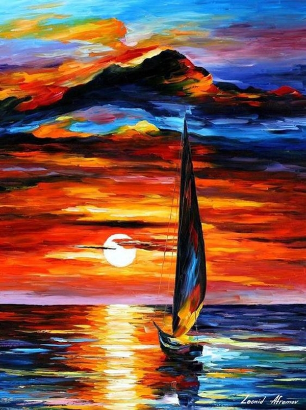 Beautiful Sunset Acrylic Painting Ideas For Beginners