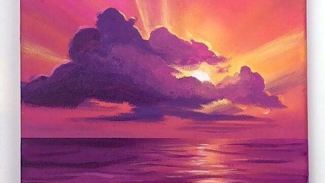 40 Beautiful Sunset Acrylic Painting Ideas For Beginners