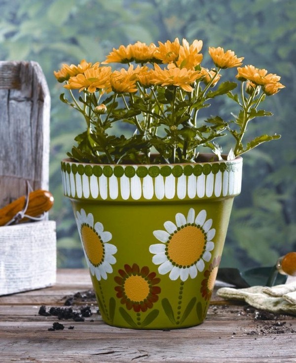 Interesting Hobby: Flower Pot Painting Ideas 40 Examples - Hobby Lesson