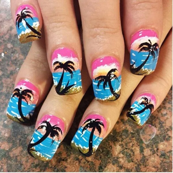 30 Uniquely Beautiful Tree Nail Art Ideas 17