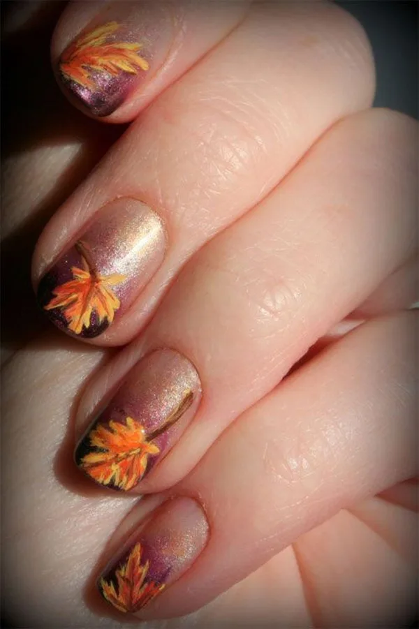40 Easy and Attractive Fall Nail Art Ideas 12