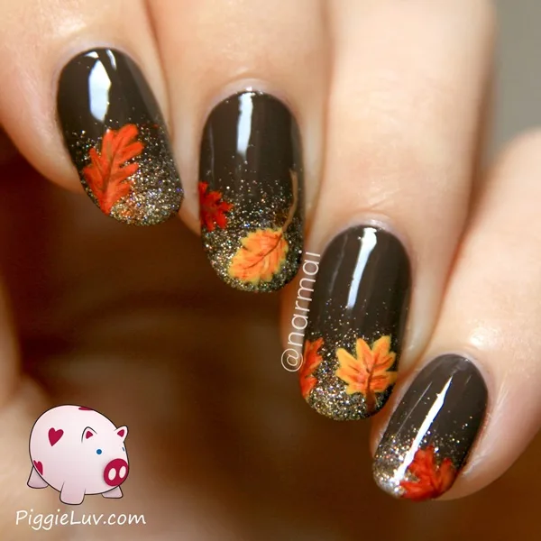 40 Easy and Attractive Fall Nail Art Ideas 21