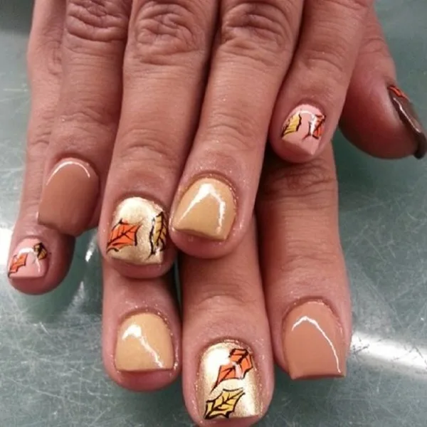 40 Easy and Attractive Fall Nail Art Ideas 25