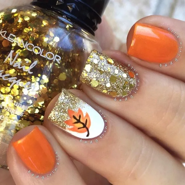40 Easy and Attractive Fall Nail Art Ideas 30