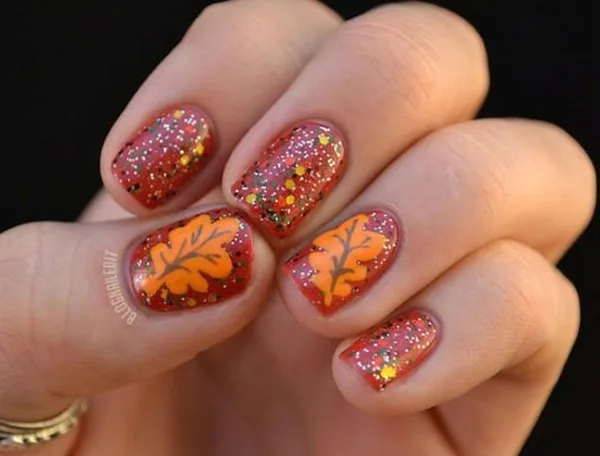 40 Easy and Attractive Fall Nail Art Ideas 35