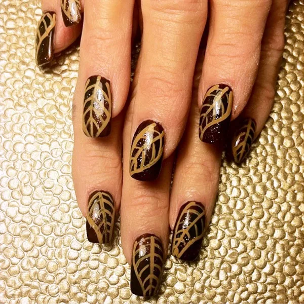 40 Easy and Attractive Fall Nail Art Ideas 38