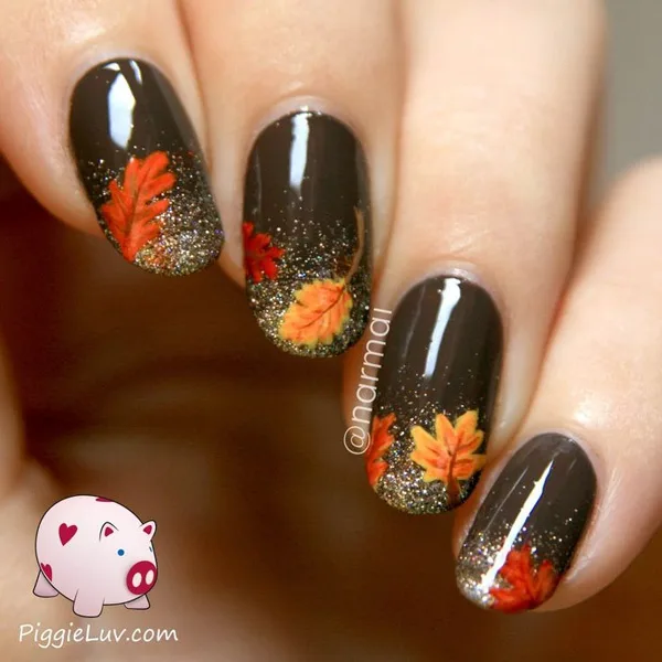 40 Easy and Attractive Fall Nail Art Ideas 5
