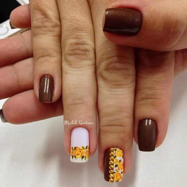 40 Easy and Attractive Fall Nail Art Ideas 7