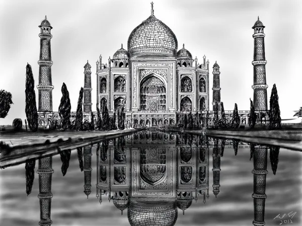 Beautiful Taj Mahal Drawings and Sketches00001