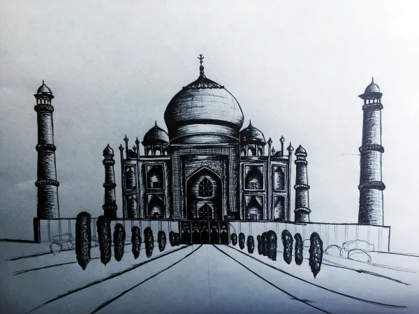 Beautiful Taj Mahal Drawings and Sketches00002