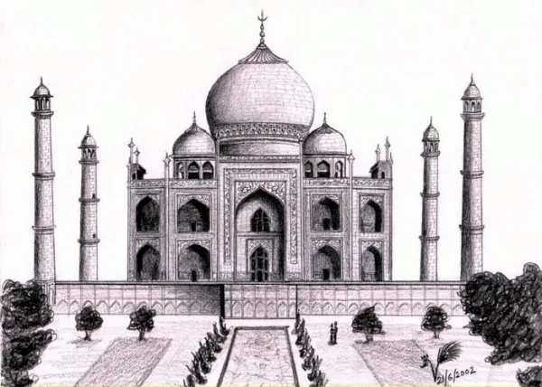 Beautiful Taj Mahal Drawings and Sketches00008