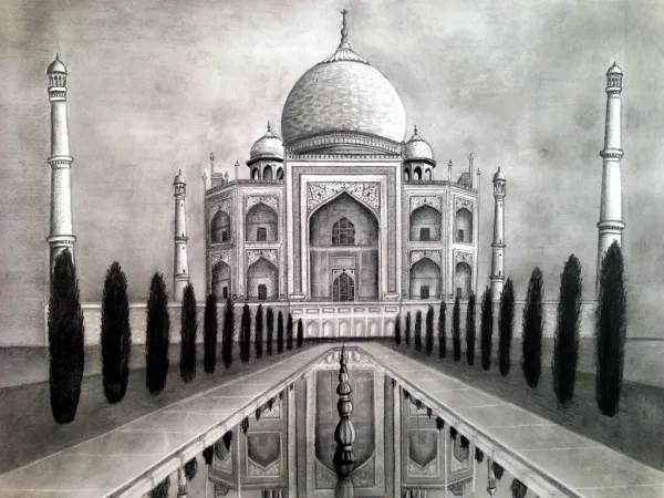 Taj Mahal Pencil Sketch Dreams Of An Architect Taj Mahal Pencil Drawing - Pencil Art Drawing