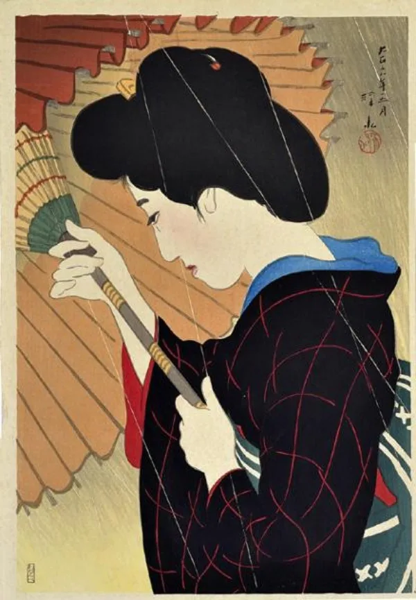 Raining Umbrella Painting Ideas width=
