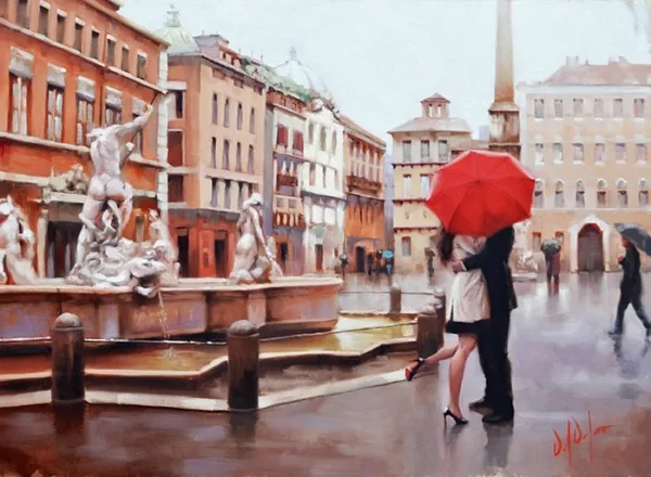 Raining Umbrella Painting Ideas width=