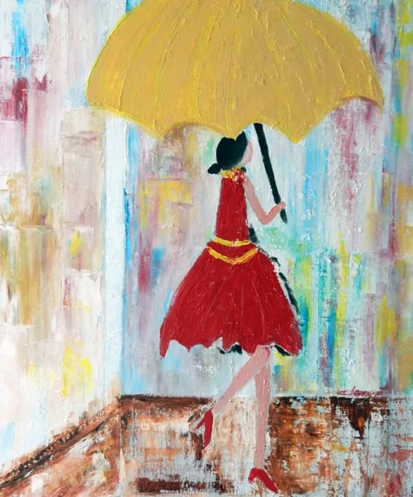 Raining Umbrella Painting Ideas width=