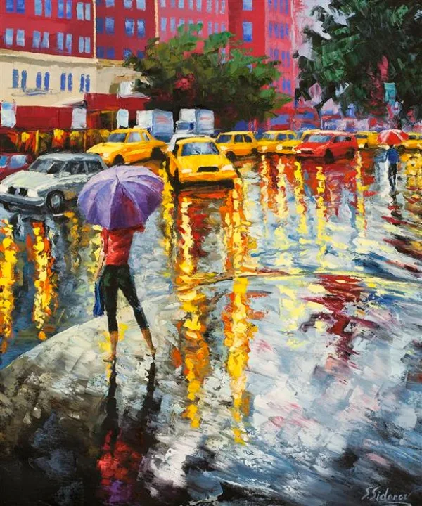 Raining Umbrella Painting Ideas width=